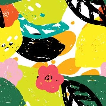 Lemon Abstract grunge texture stylized pattern rapport vector Stock Illustration