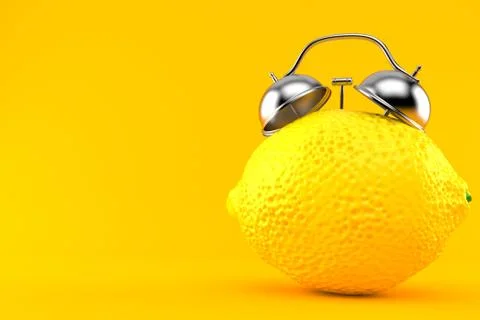 Lemon with alarm clock Stock Illustration