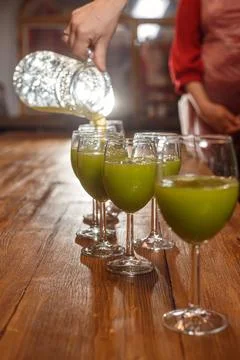 Lemon and basil lemonade Stock Photos