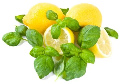 Lemon and basil Stock Photos