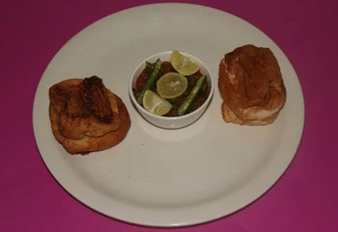 Lemon and chilli vegetable with bread Stock Photos