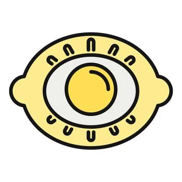 Lemon and egg combining surreal breakfast concept Stock Illustration