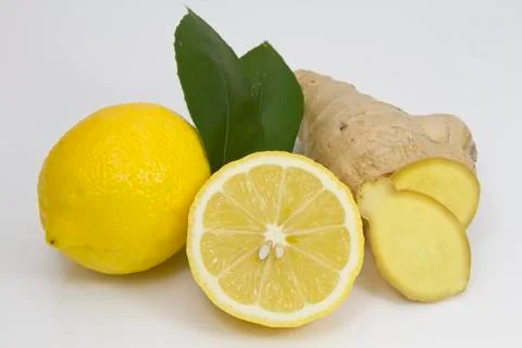 Lemon and Ginger Root Stock Photos