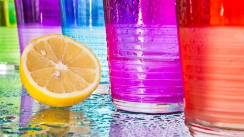 Lemon and glass Stock Photos