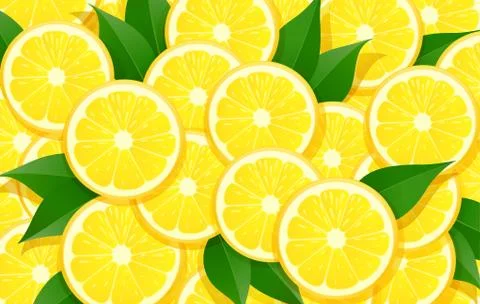 Lemon and leaf. Citrus pattern. Stock Illustration