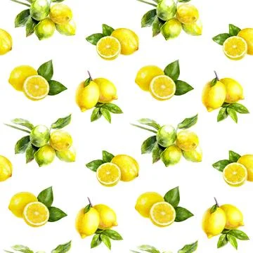 Lemon and leaf pattern on white background suitable for artistic and design Illustrazione stock