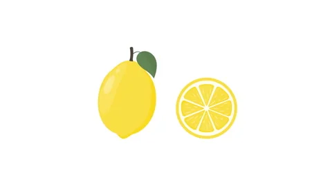 Lemon and lemon slice on a white background. 스톡 동영상 314234257