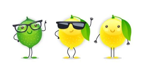 Lemon and Lime Characters Stock Illustration