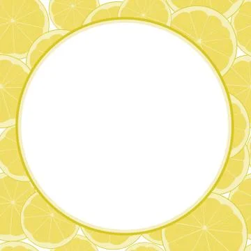 Lemon and Lime Patterned blank Frame  for text Illustrazione stock