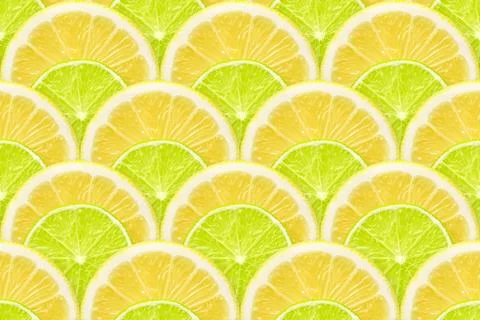 Lemon and lime seamless Stock Photos