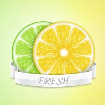 Lemon and lime slices Stock Illustration