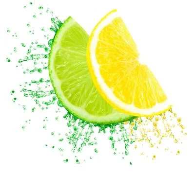 Lemon and lime splash Stock Photos