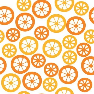 Lemon and oranges seamless pattern. Fruit sign. Citrus symbol. Thin line icon Stock Illustration