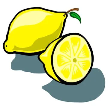 Lemon and Slice Illustrazione stock