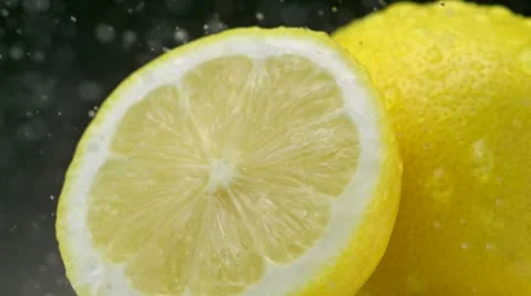 Lemon and water splash, Slow Motion Stock Footage