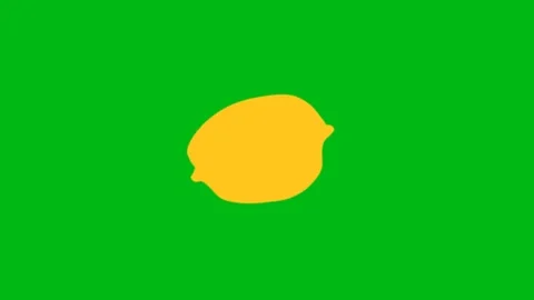 Lemon Animation on Green Screen Background Видео 345096584