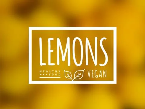 Lemon background and label on it. Environmentally friendly product good for Stock Illustration
