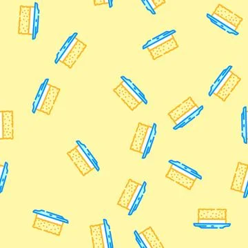 Lemon bar food snack vector seamless pattern Illustrazione stock
