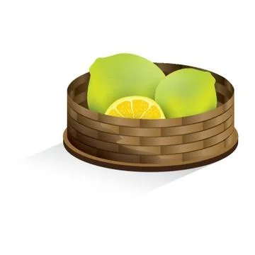 Lemon In Basket Stock-Illustration