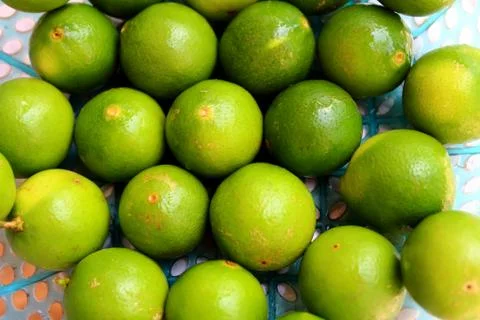 The lemon in the basket Stock Photos