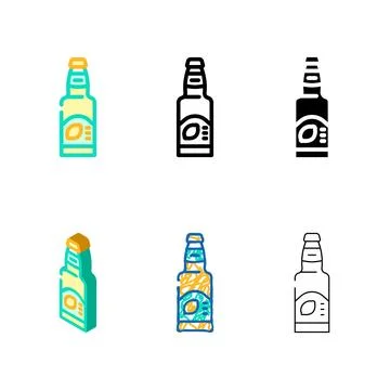 Lemon beer color icon pack vector Stock Illustration