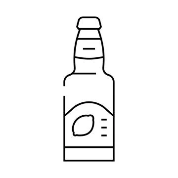 Lemon beer line icon vector illustration Stock Illustration