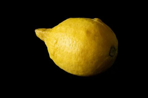 Lemon on black background with clipping path stock photo. Stock Photos