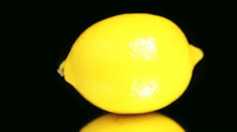 Lemon on Black Background Stock Footage 8991868
