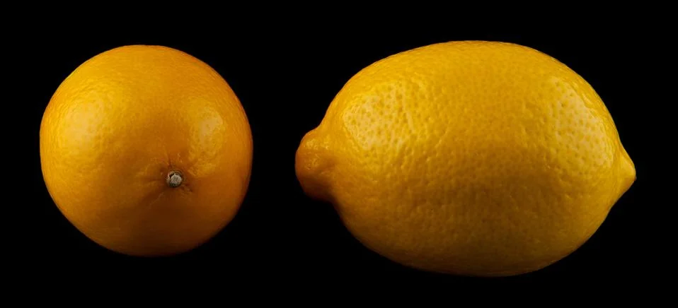 Lemon on a black background Stock Photos