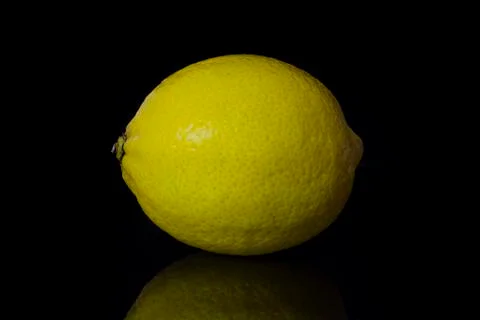 Lemon on black background Stock Photos