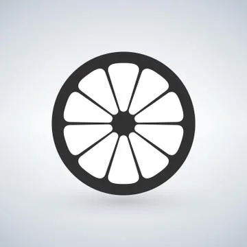 Lemon black icon. Vector illustration isolated on white background. Stock Illustration