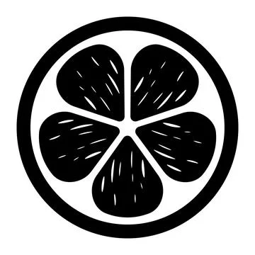 Lemon black vector icon on white background Stock Illustration
