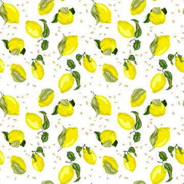 Lemon bright seamless pattern with seeds in concept colored graphic design ve Stock Illustration
