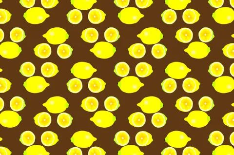 Lemon on brown background Stock Illustration