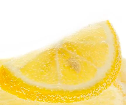 Lemon with bubbles Stock Photos