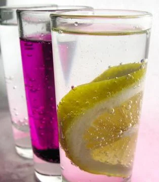 Lemon with bubbles Stock Photos