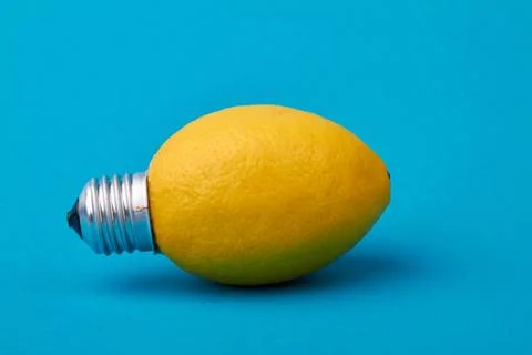 Lemon bulb concept. Stock Photos