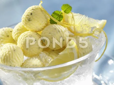 Lemon butter on ice Stock Photos