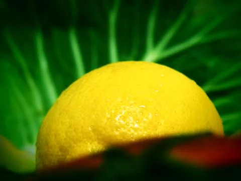 Lemon with cabbage texture 库存照片