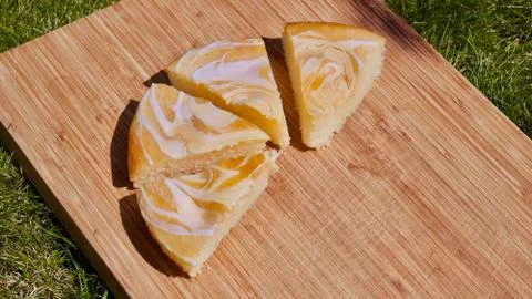 Lemon cake in garden Stock Photos