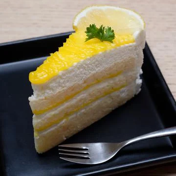 Lemon cake on the table Stock Photos