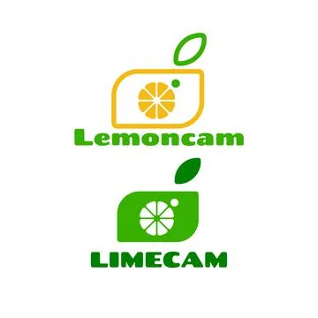 Lemon camera logo design template Stock Illustration