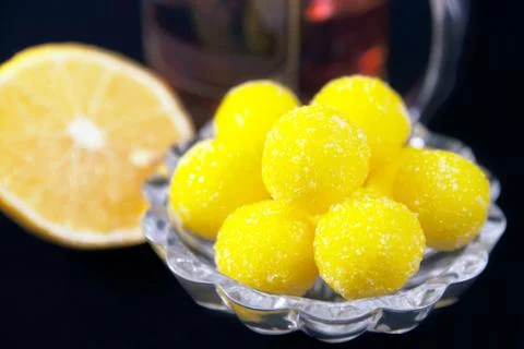 Lemon candies Stock Photos