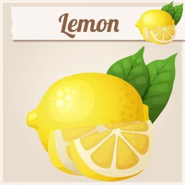 Lemon. Cartoon vector icon Stock Illustration