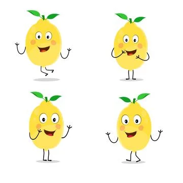 Lemon character design. Vector Illustration Flat Lemon Cute Character Illustrazione stock