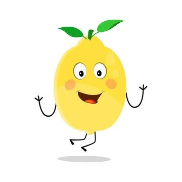 Lemon character design. Vector Illustration Flat Lemon Cute Character Illustrazione stock