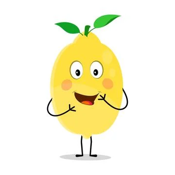 Lemon character design. Vector Illustration Flat Lemon Cute Character Stock Illustration