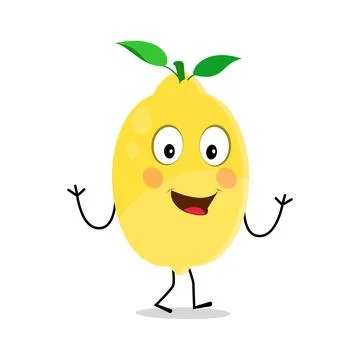 Lemon character design. Vector Illustration Flat Lemon Cute Character Illustrazione stock