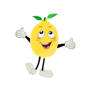 Lemon character design. Vector Illustration Flat Lemon Cute Character Stock Illustration