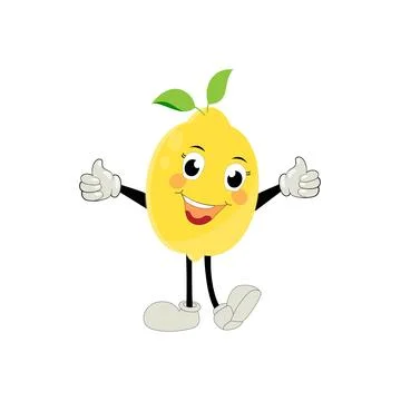 Lemon character design. Vector Illustration Flat Lemon Cute Character Illustrazione stock
